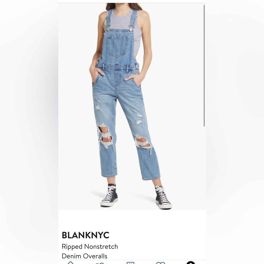 BlankNYC Ripped Denim Overalls Size 26